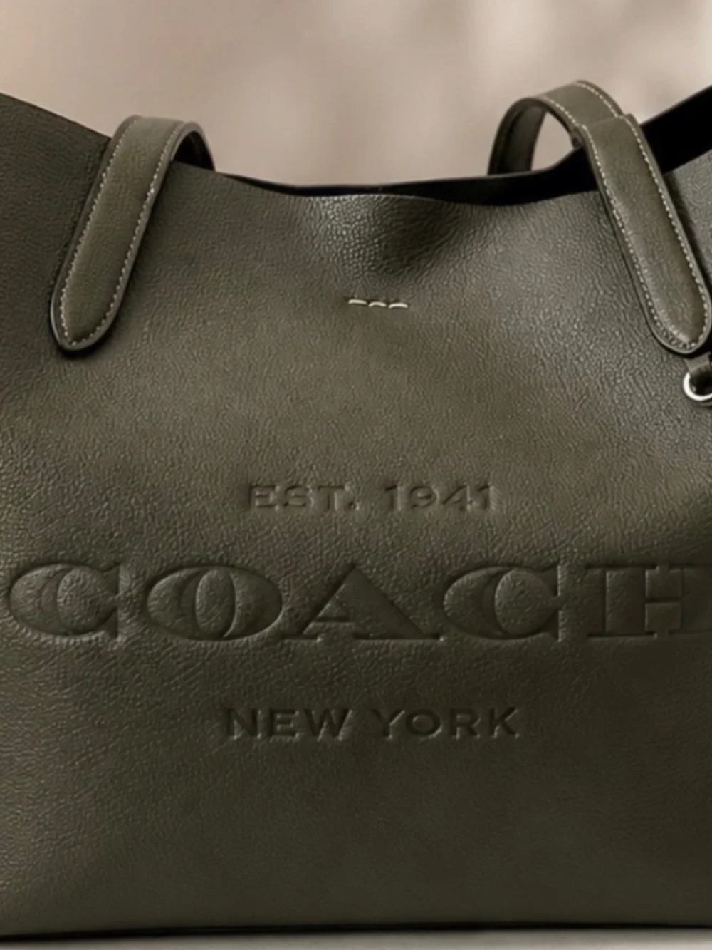 Coach Cameron Tote – Olive Drab Pebble Leather (Style CC050)  Elevate your e